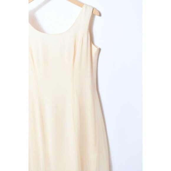 Watters Ivory Bridal Wedding Dress Gown Full Length Sleeveless Silk Sz 10 READ - Picture 2 of 15